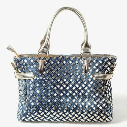 Designer Blue Denim Crystal Rhinestone Handbag