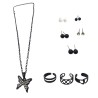 Earrings, Rings and Necklace Jewellery Set - Black