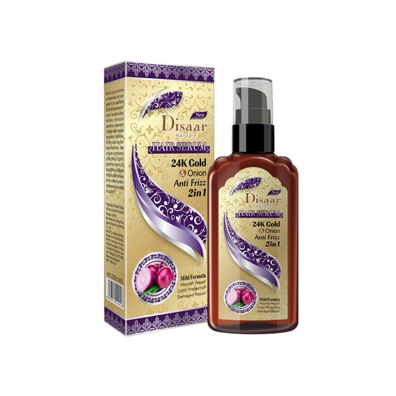 Disaar Natural Anti Frizz Treatment Hair Oil 24K Gold And Onion Hair Serum