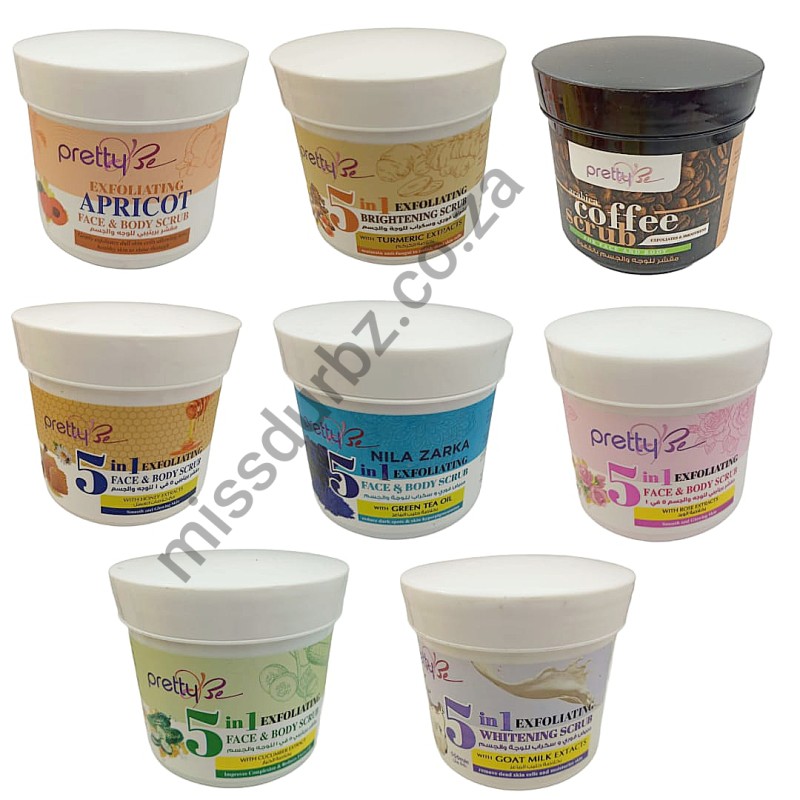 PrettyBe 5 in 1 Exfoliating Scrub for Face & Body - Assorted