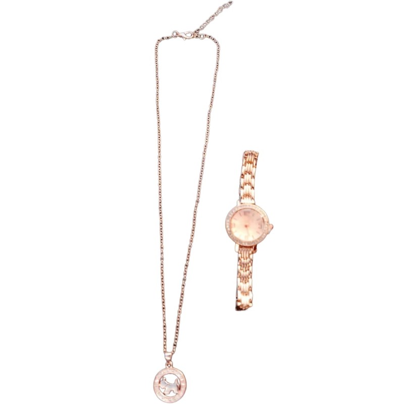 Rose Gold Watch and Chain Set
