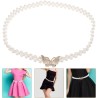 Elastic Waistband Butterfly Clip Pearl Belt