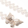 Elastic Waistband Butterfly Clip Pearl Belt