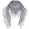 Floral Sheer Lace Tassel Triangular Shawl Scarf