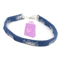 Denim Choker Necklace