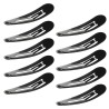 Snap Hair Clip Black - Large (10 Pack)