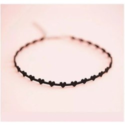 Black Faux Suede Heart Choker Necklace