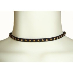 Black Faux Suede Studded Choker Necklace