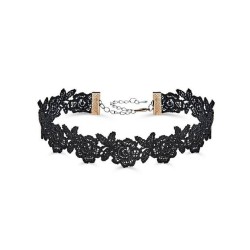 Black Floral Lace Choker Necklace