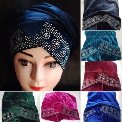 Velvet Turban Hijab Scarf - Fancy